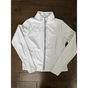 Love & Sports Women's White Zip-Up Jacket Excellent Condition Size XL